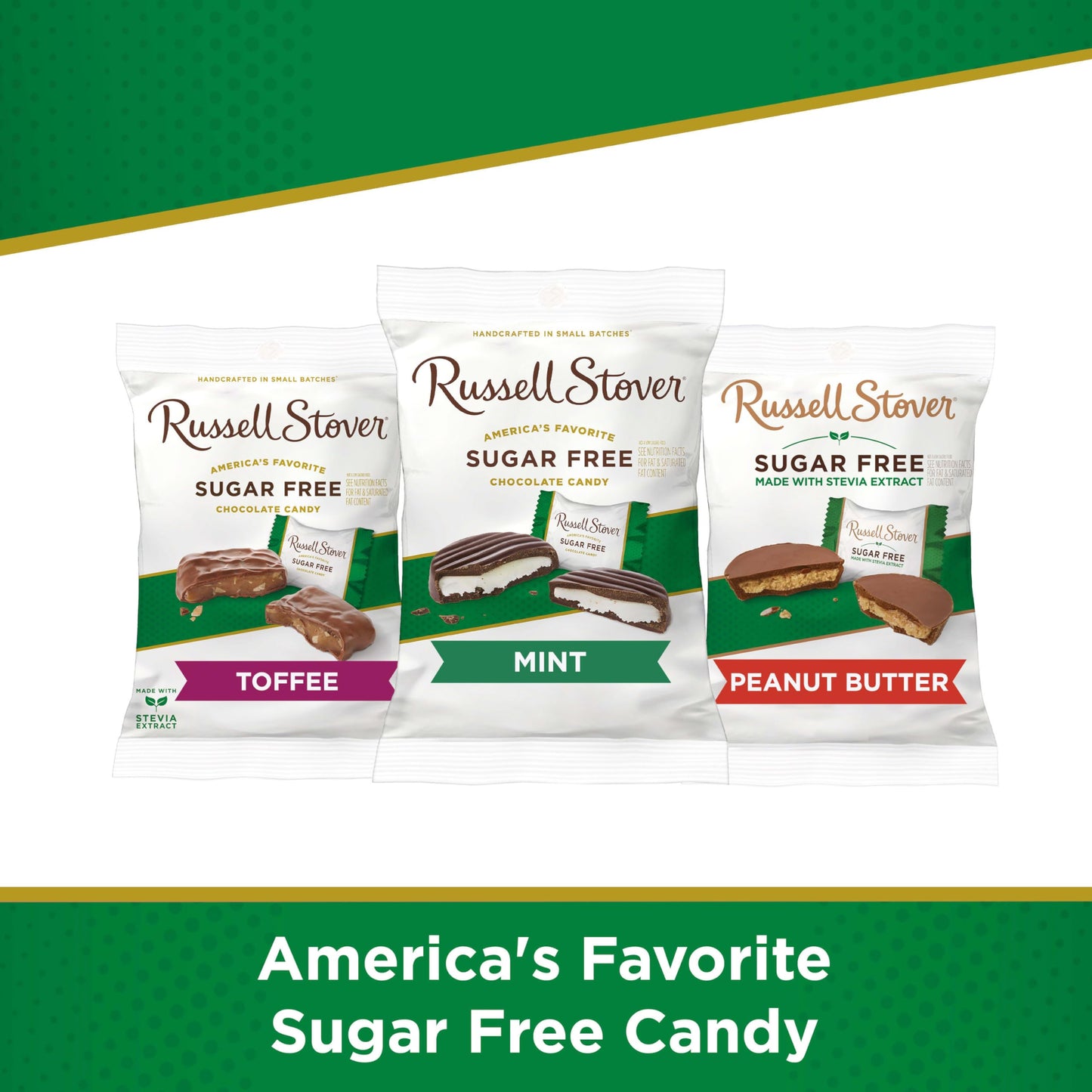 Russell Stover Sugar-Free Mint Patties, 3 Ounce Peg Bag (Pack of 10)