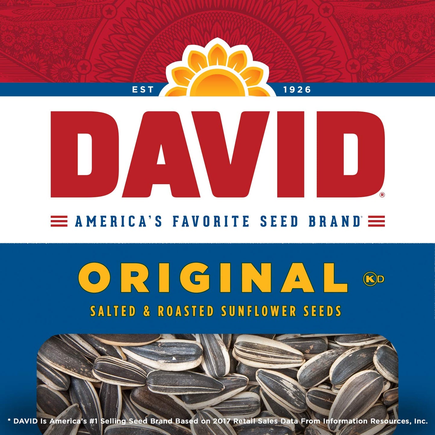 DAVID SEEDS Roasted and Salted Original Sunflower Seeds, 5.25 oz
