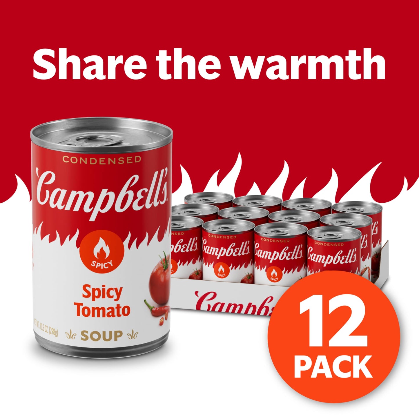 Campbell'S Condensed Spicy Tomato Soup, 10.5 Oz Can (Pack Of 12)
