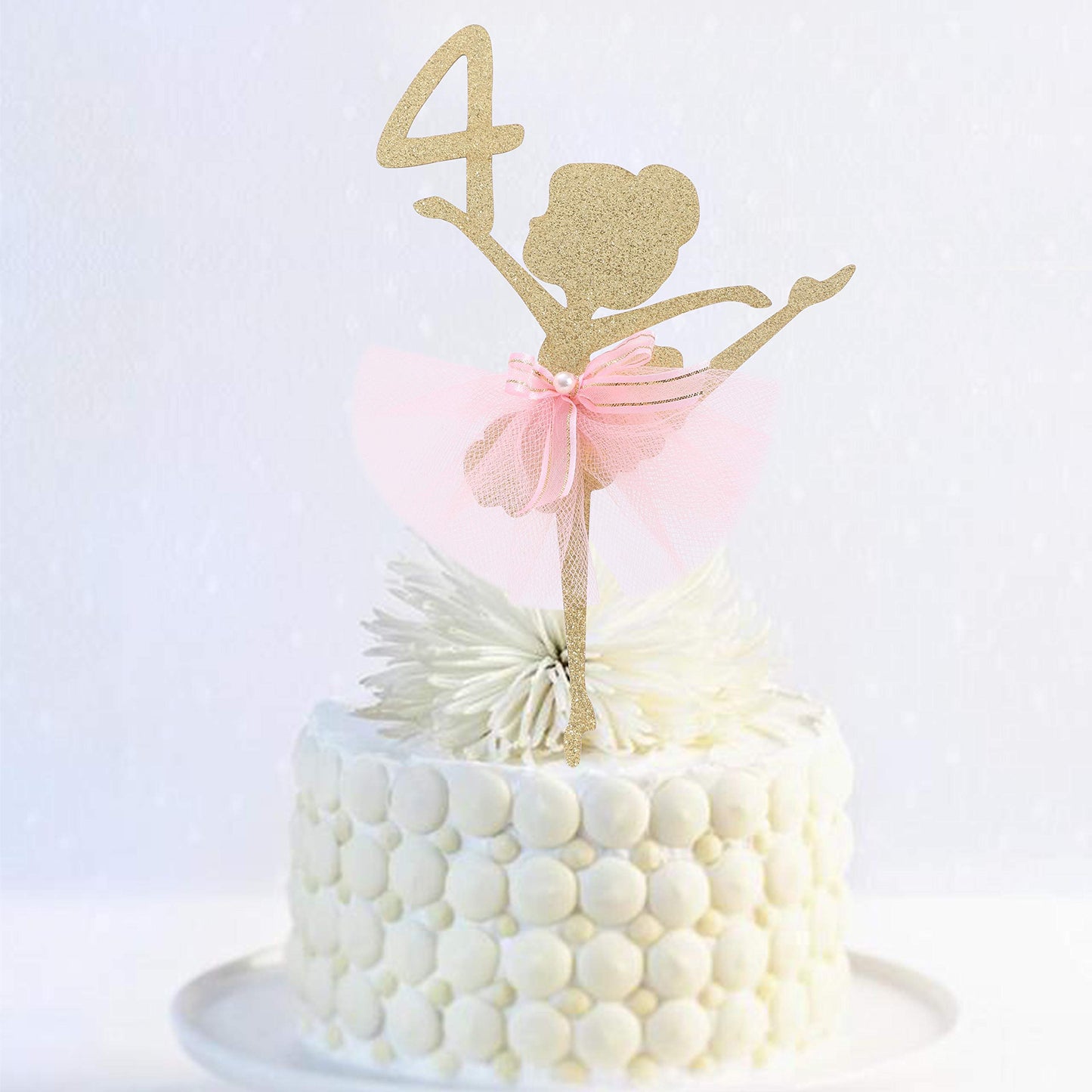 WAWUO Ballet Cake Topper - Ballerina Birthday Decoration - 1 Count - Paper - Ballerina 4