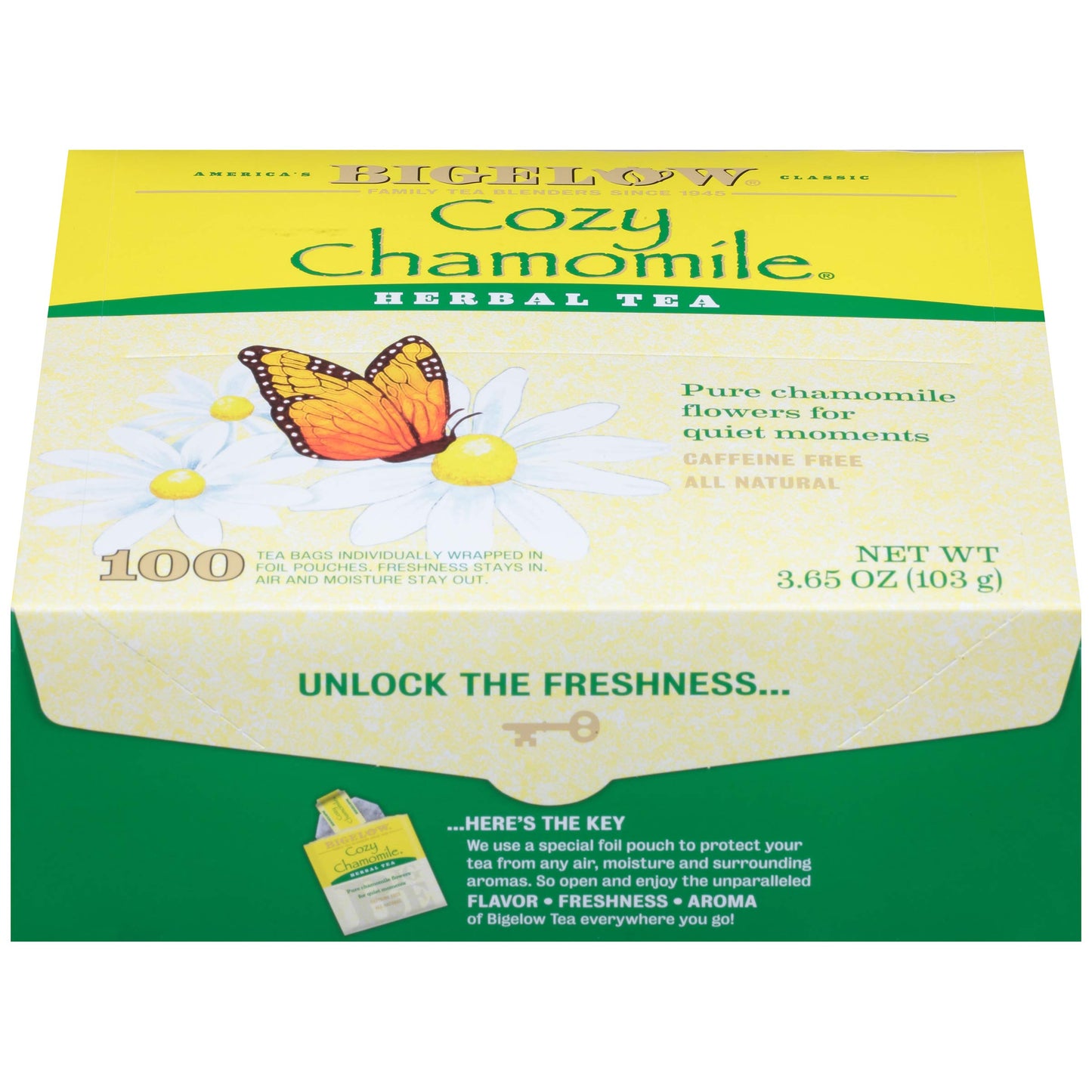Bigelow Tea Cozy Chamomile Herbal Tea, Caffeine Free, 100 Count Box, Model SPAUSD14419