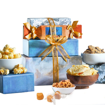 Broadway Basketeers Chocolate Food Gift Basket Tower Snack Gifts for Women, Men, Families, College, Delivery for Appreciation, T