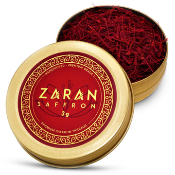 Zaran Saffron Superior Saffron Threads, Premium Grade Spice, 3 Grams (0.1 Ounce) for Culinary Uses