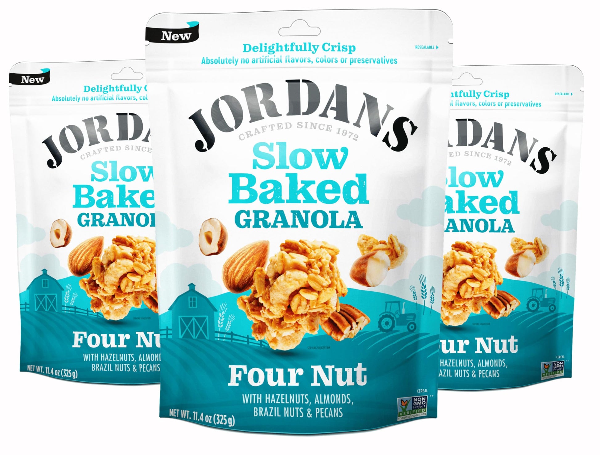 Jordans Slow Baked Granola | Four Nut Granola with Almonds, Brazil Nuts and Pecans | non-GMO, No Artificial Flavors, Colors, or 