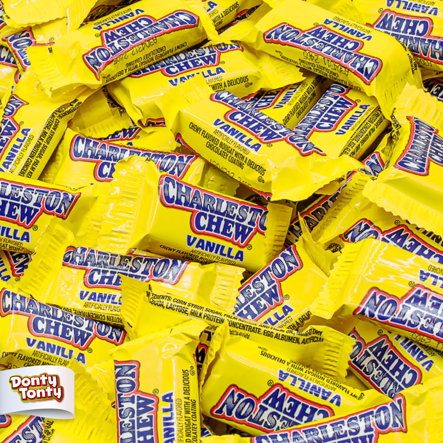 Chocolate Candy Bars 1 lb - Individually Wrapped (54 Pieces), Vanilla Flavor, Taffy in Resealable Bag, Bulk Candies, Old Fashion