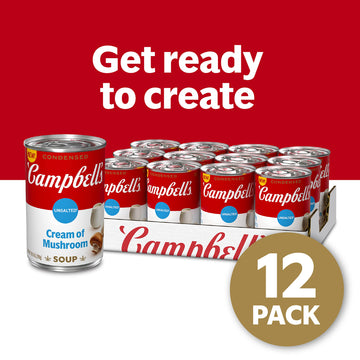 Campbells Condensed Unsalted Cream of Mushroom Soup, 10.5 Ounce Can (Pack of 12), brand is Campbell''s