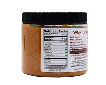 Nutty Novelties Habanero Honey Spicy Peanut Butter - High Protein, Low Sugar Healthy Peanut Butter - All-Natural Peanuts Free of