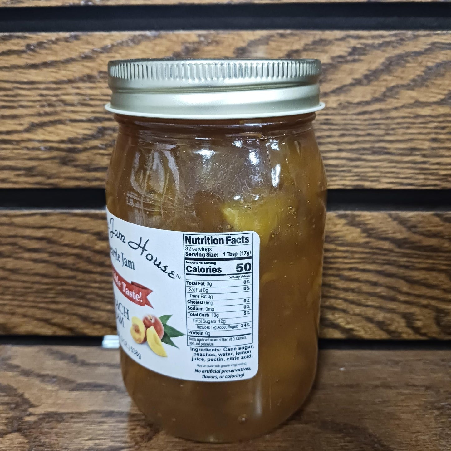 Sweet Peach Jam | All Natural Homestyle Fruit Jam | Jelly Preserve Spread | Spreadable Preserves Jams Jellies Fruits | 19 Ounce