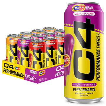C4 Energy Drink X Popsicle Variety Pack, Carbonated Sugar Free Pre Workout Performance Drink With No Artificial Colors Or Dyes,