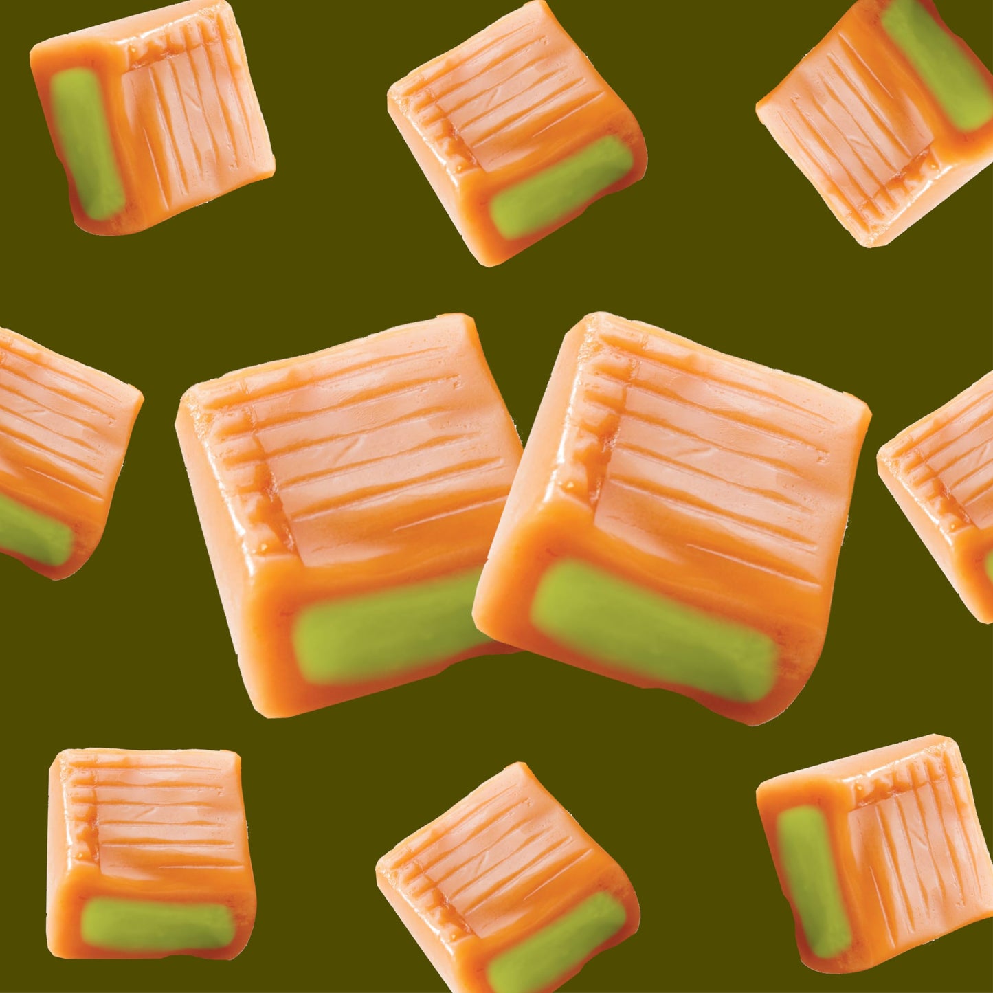 CRAZYOUTLET Caramel Cubes Candy - 2 lb Bulk Pack (150 Count) - Green Apple Filling - Individually Wrapped Treats