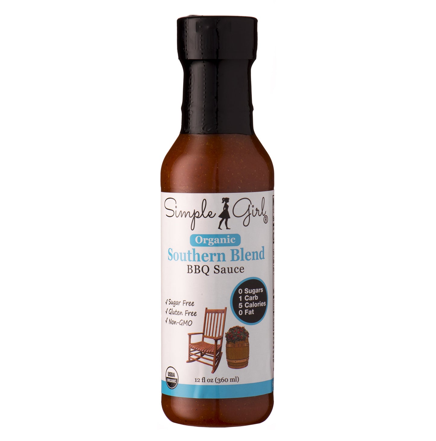 Simple Girl Organic Southern Blend Sugar Free Bbq Sauce - 12 Oz - Liven Up Your Healthy Diet! - Certified Organic - Kosher - Gluten Free - Fits Keto Diet Or Low Carb Diet
