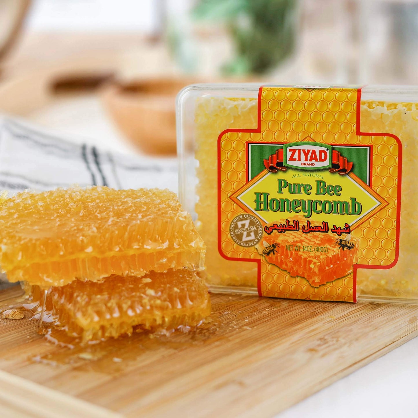 Ziyad Raw All-Natural Honeycomb, 100% Pure Unfiltered Honey Comb, 100% All-Natural, No Additives, No Preservatives, From The Tur