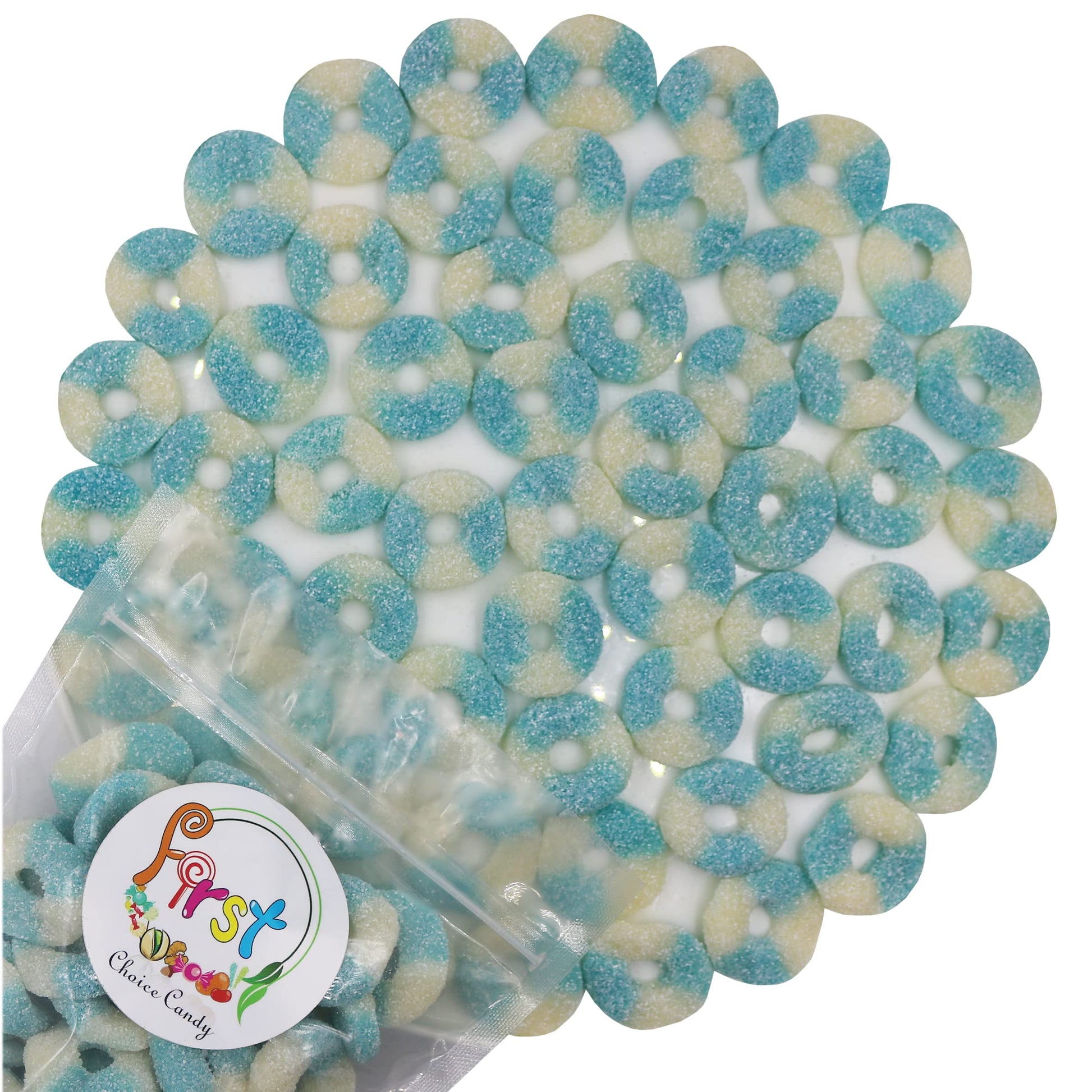 FirstChoiceCandy Gummy Rings (Sour Mini Blue Raspberry, 5 Pound (Pack of 1))