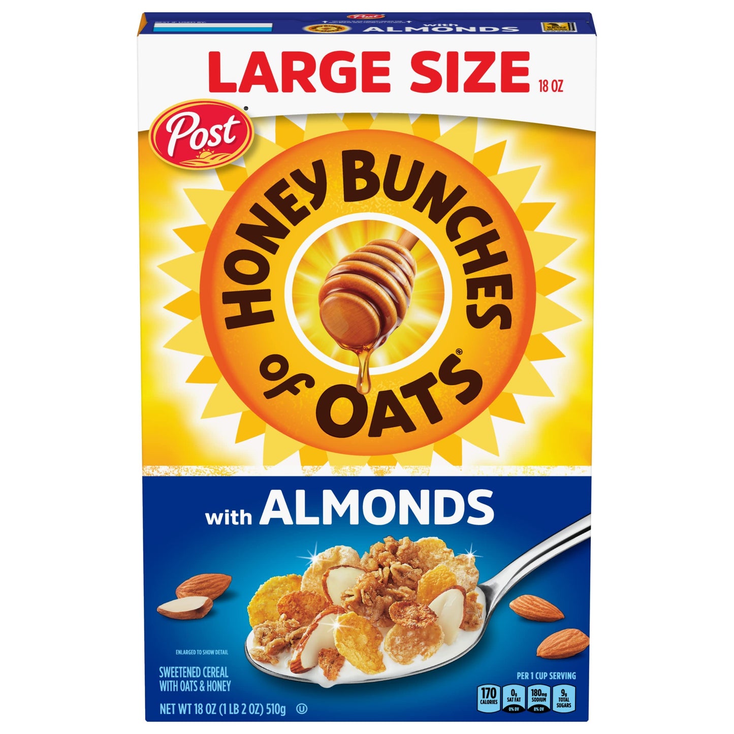 Post Honey Bunches Of Oats Honey Bunches Of Oats Almond, 18-Ounce