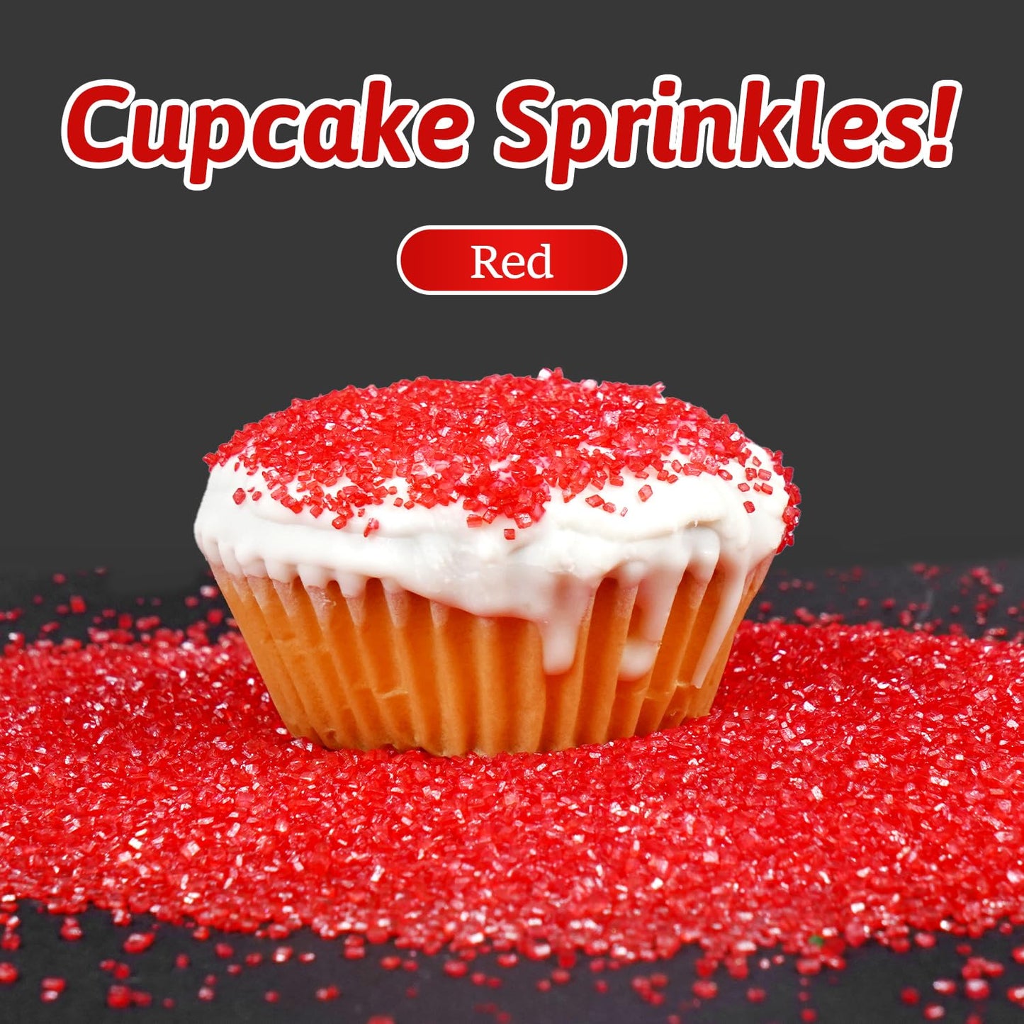 Christmas Red Sprinkles, Sanding Sugar, Food Grade, 150G, Edible Sprinkles For Cupcake Decorating, Cake Toppers, Sprinkles Decor