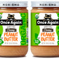 Once Again Organic Creamy Peanut Butter, 16Oz - Salt Free, Unsweetened - Usda Organic, Gluten Free Certified, Vegan, Kosher - Glass Jar - 2 Pack