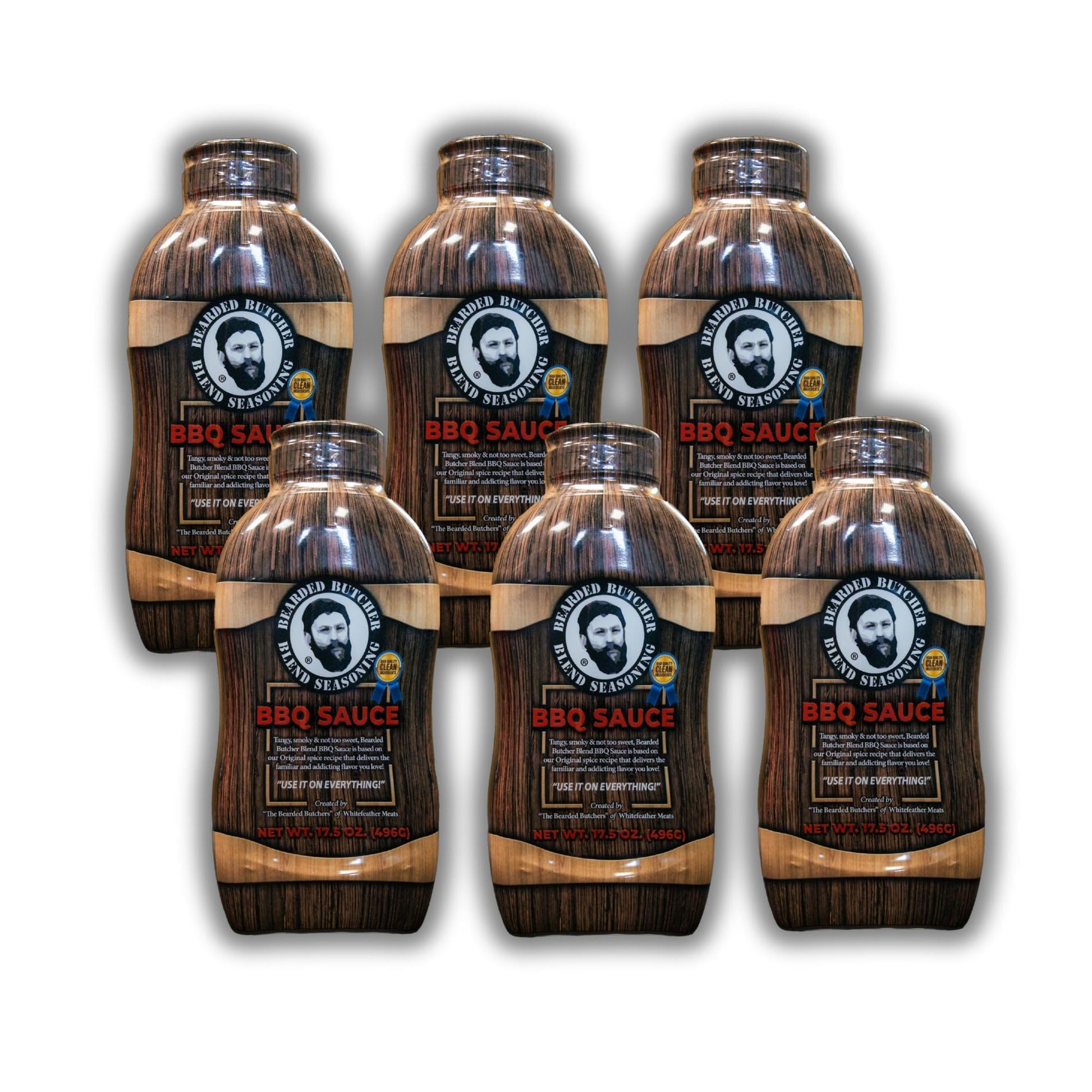 Bearded Butchers BBQ Sauce 17.5 oz, Pack of 6 - Tangy & Smoky, Original Spice Blend, Gluten Free, No MSG, Real Ingredients, Perf