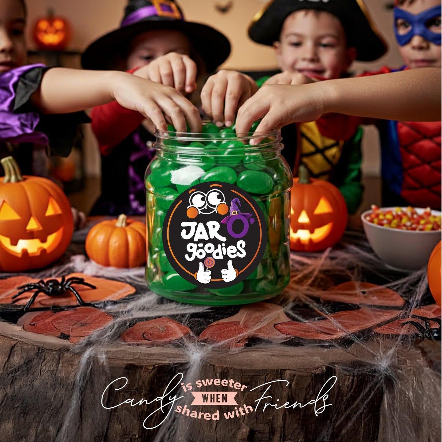 Jar O Goodies - Holiday  , Christmas Stocking Stuffers, Green Apple Jelly Beans Gift Set, Original Chewy Candies (6 Ounce, 1 Pack) Party Favor - Gluten & Nut Free, Kosher Parve
