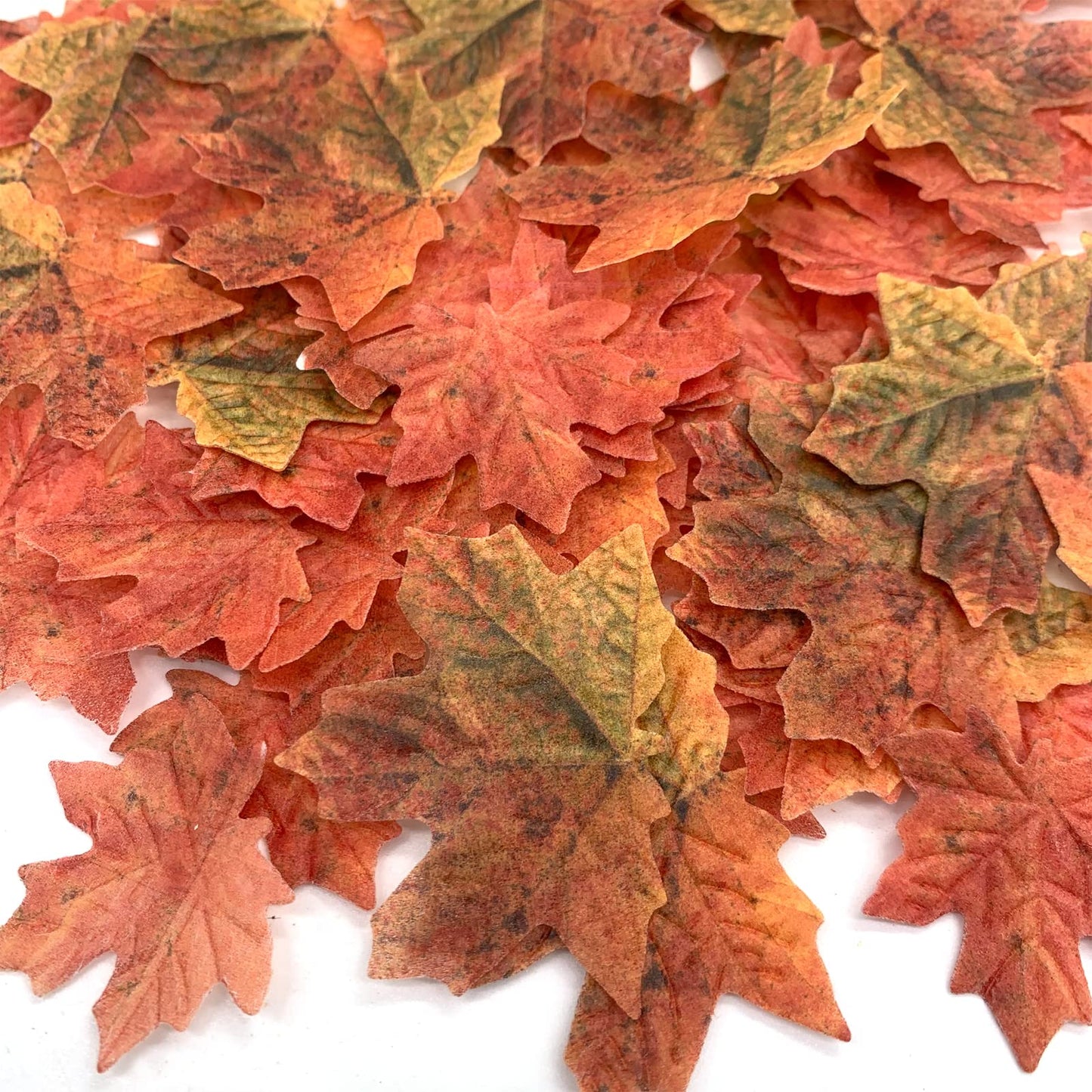 Weraru Edible Fall Leaves Cupcake Toppers, 90 Pcs, Gold Leaf Paper Decorations for Parties