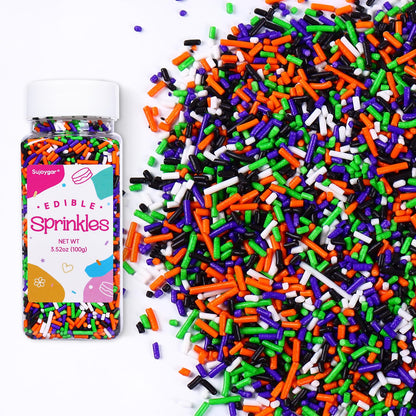 Halloween Sprinkles for Cake Decorating, 3.52oz Edible Halloween Jimmies Sprinkles for Cupcake Toppers Baking Cookie Ice Cream D