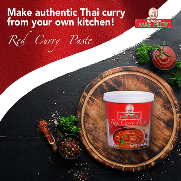 Mae Ploy Red Curry Paste, Authentic Thai Red Curry Paste For Thai Curries And Other Dishes, Aromatic Blend Of Herbs, Spices And Shrimp Paste, No Msg, Preservatives Or Artificial Coloring (14Oz Tub)