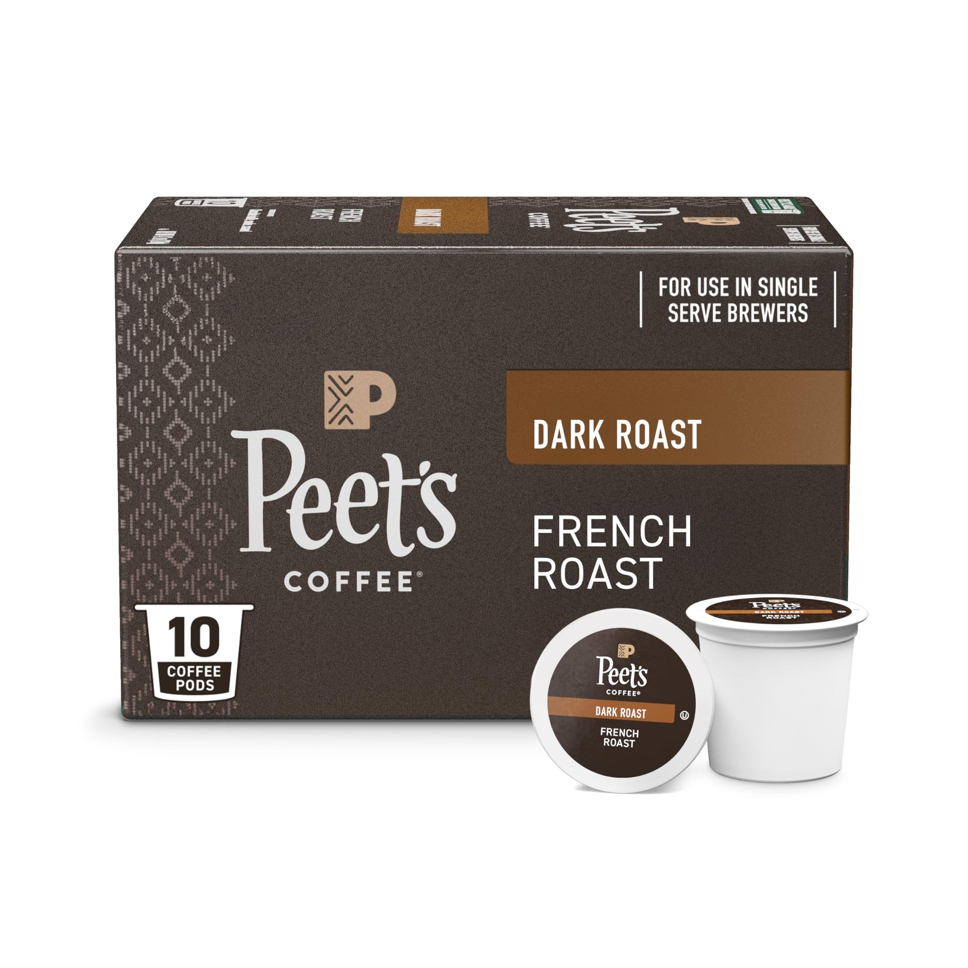 Peets Coffee Dark Roast K-Cup Pods - French Roast, 10 Count, Model 0785357024724