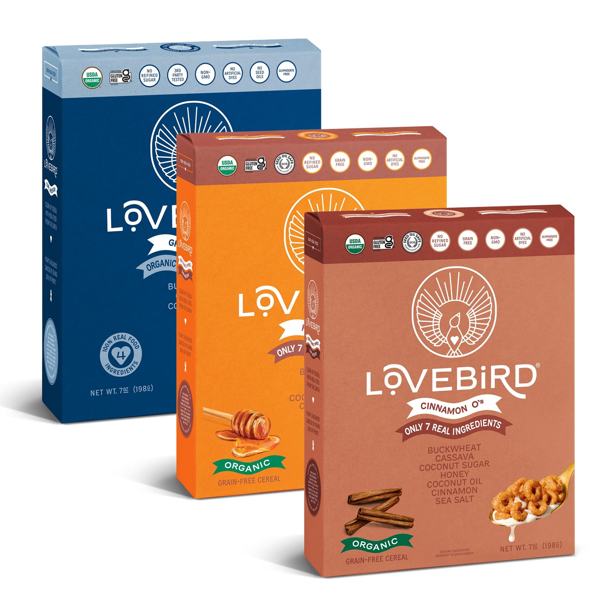 Lovebird Healthy Cereal That Actually Tastes Good - Organic & 100% Real Food, No Refined Sugar & Gluten Free Cereal, Paleo, Keto