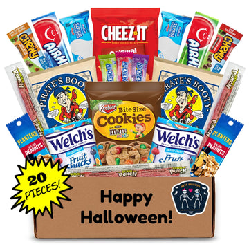 Hangry Kit Halloween Snack Box Variety Pack - 20 Count - Assorted Chips  Cookies  Candy & ers - Fun Spooky Design - Gift for Kids  Teens  College Students  or Office - Romantic