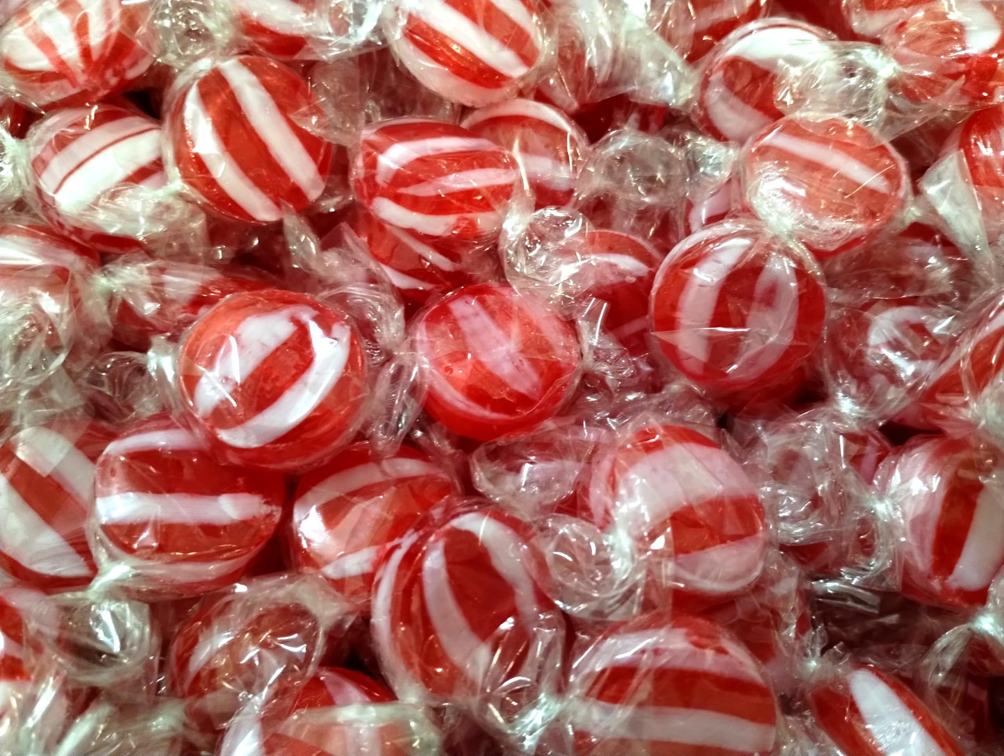 Striped Cinnamon Discs - 4 lbs of Fresh Delicious Individually Wrapped Red and White Hard Candy Buttons
