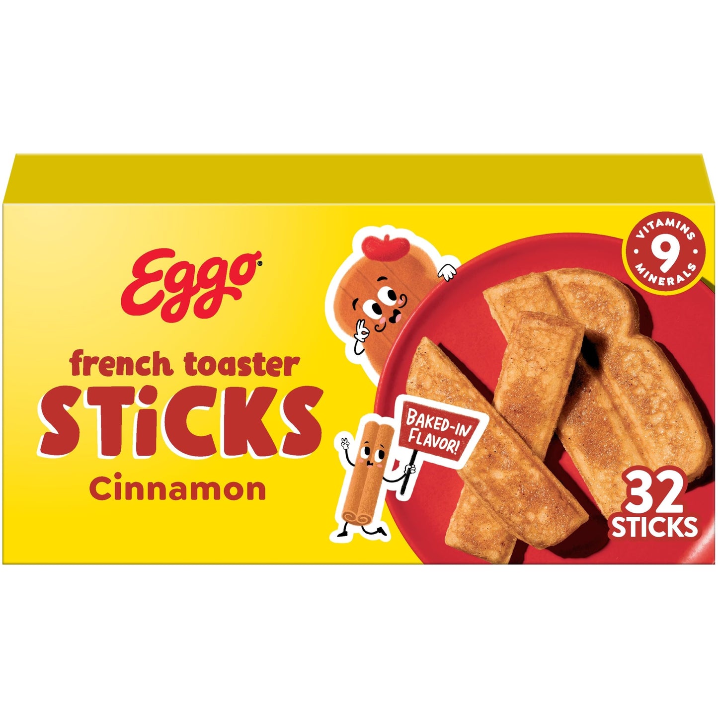 Eggo Frozen French Toaster Sticks, Frozen Breakfast, Breakfast Food, Cinnamon, 12.7oz Box (32 Sticks)