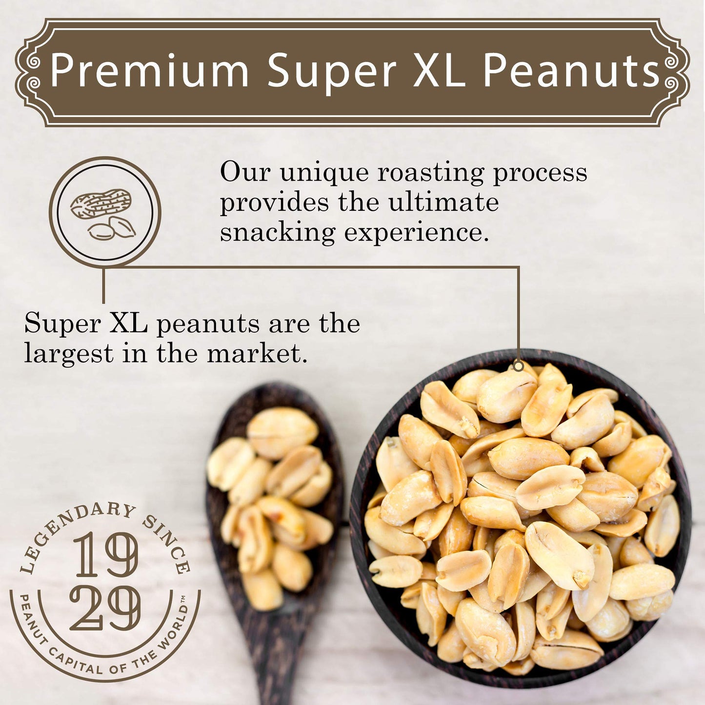 Virginia Diner Unsalted Virginia Peanuts - XL Gourmet Natural Peanuts Non-GMO, Preservative Free Gifts from Virginia Diner Since