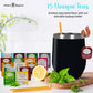 Tea Gift Set For Women And Men – Elegant Tea Sets For Women Gift With 15 Unique Teas, Stainless Steel Tumbler & 10 Honey Straws In Enhanced Box (Black)