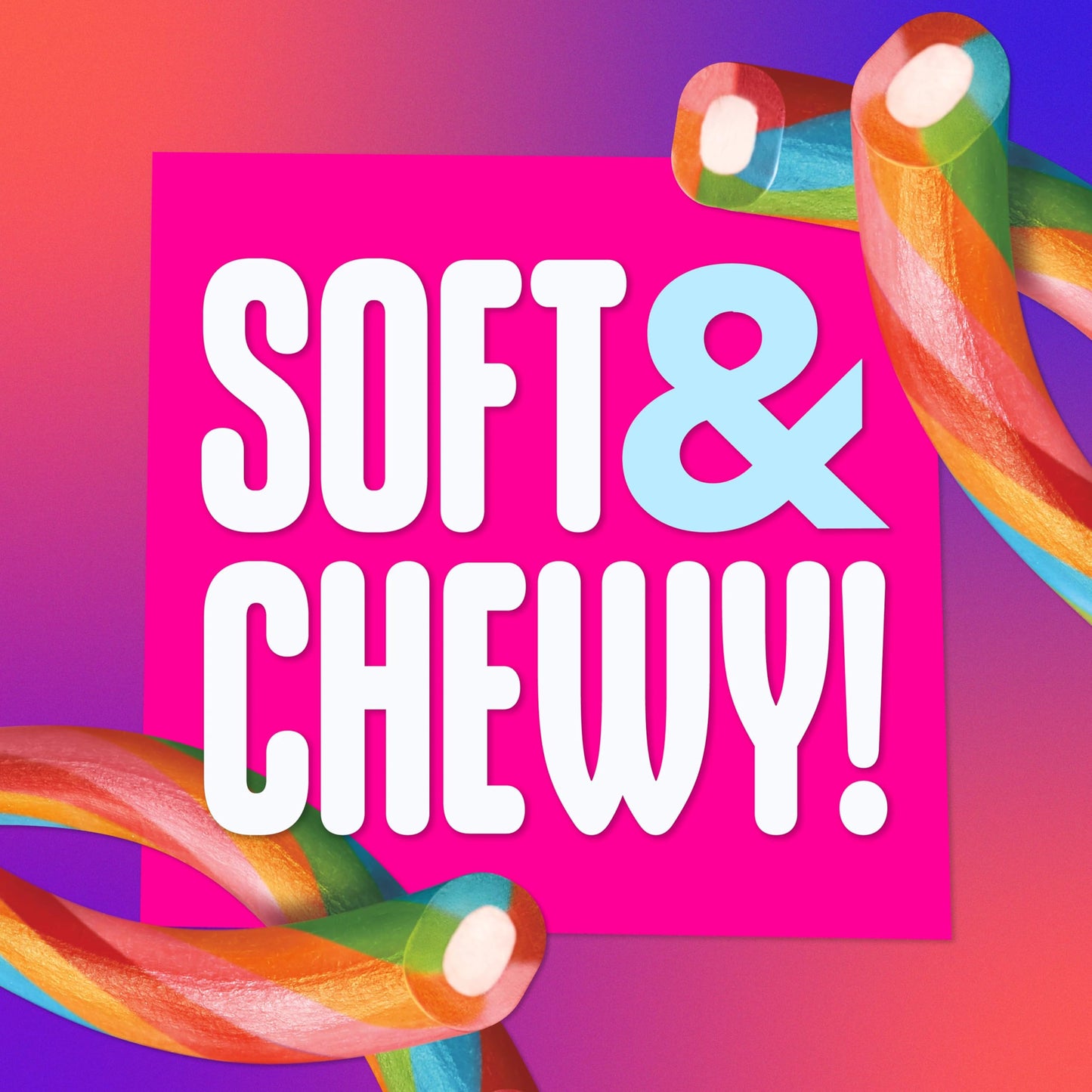 SweeTARTS Ropes, Candy, Twisted Rainbow Punch, Soft and Chewy, 9 oz