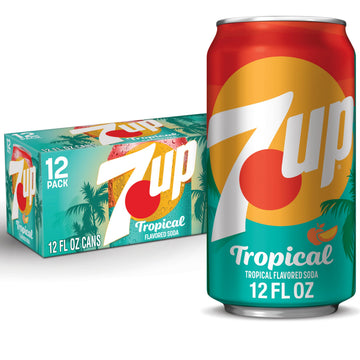 7UP Tropical Soda  12 fl oz cans  12 pack