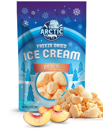 Arctic Farms Freeze Dried Ice Cream Bits Bagged and Boxed - Does Not Melt (Peach) (2.5oz)