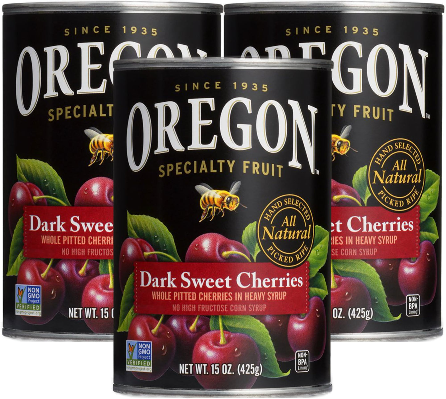 Oregon Specialty Fruit, Dark Sweet Cherries, Pitted, All-Natural,15 Ounce (Pack Of 3)