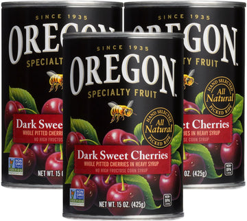 Oregon Specialty Fruit, Dark Sweet Cherries, Pitted, All-Natural,15 Ounce (Pack Of 3)