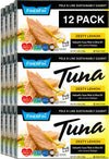FinerFin Yellowfin Tuna Salad in Organic Olive Oil - Zesty Lemon Flavor - 12-Pack - Gourmet Ready-to-Eat Wild-Caught Fillets