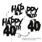 1 Pcs Halloween Theme Happy 40Th Birthday Cake Topper Glitter Cheers To 40 Years Bat Halloween Cake Pick For Halloween Happy 40T
