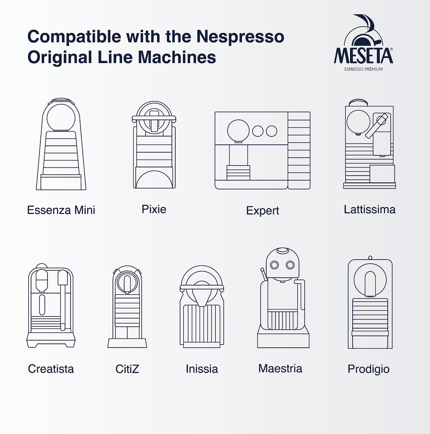 Meseta Bio Organic Nespresso Compatible Coffee compact pieces - 100 Count Pack - BPA Free - For Original Line Machines