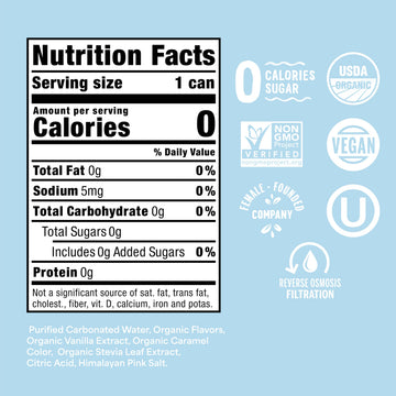Nixie Organic Zero Sugar Cream Soda, 0 Calories, Non-GMO, Caffeine Free, 12oz Cans (12 Pack)