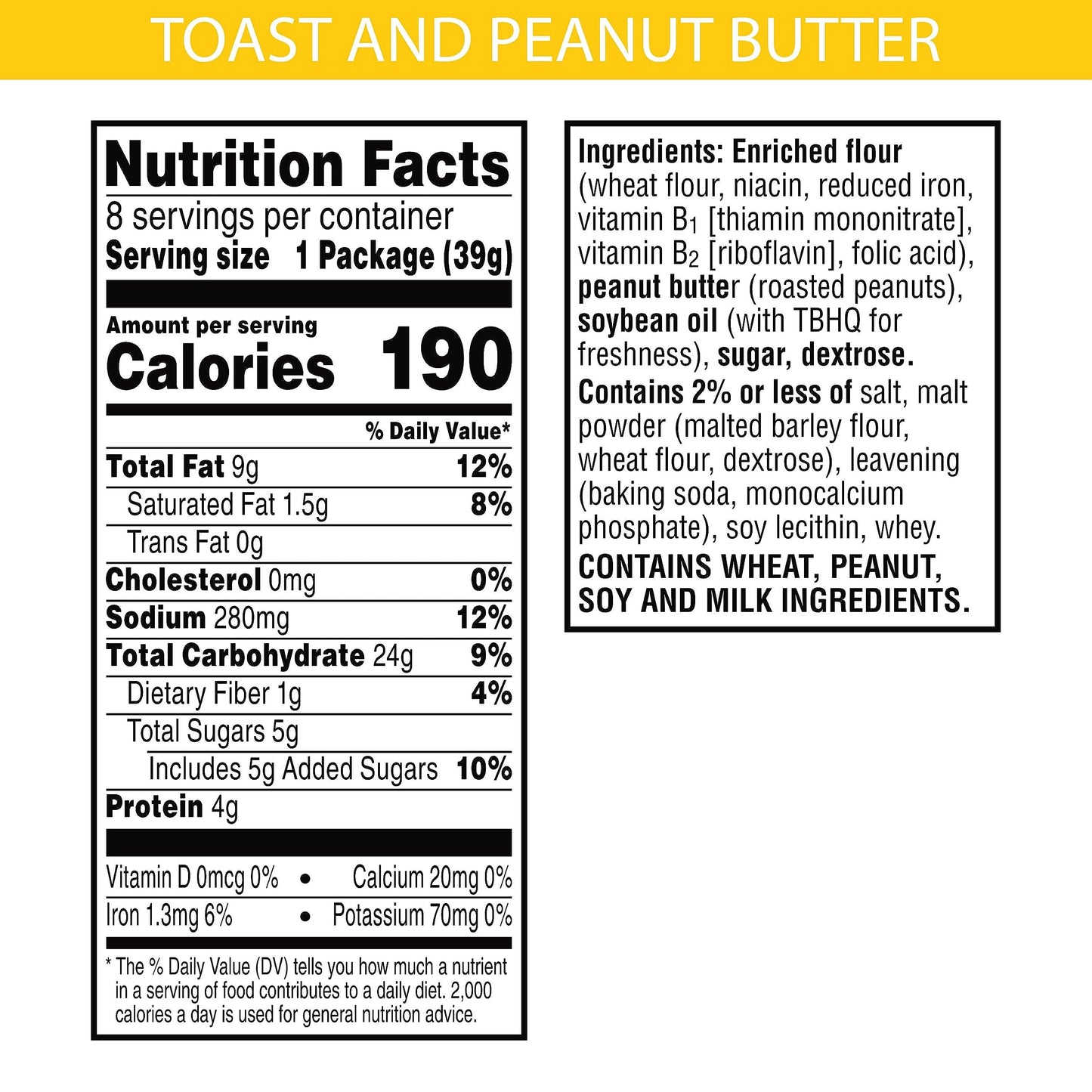 Keebler Sandwich Crackers, Single Serve Snack Crackers, Office And Kids Snacks, Toast And Peanut Butter (12 Trays, 96 Packs)
