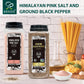 Soeos Himalayan Pink Salt Fine 39 oz + Organic Ground Black Pepper 18 oz, Salt and Pepper for Grinder Refill