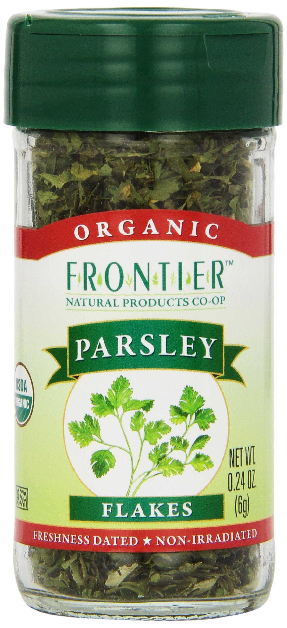 Frontier Organic Parsley Flakes  0.24-Ounce Container (Pack Of 6)