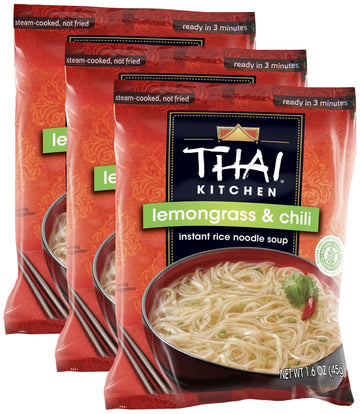Thai Kitchen Gluten Free Lemongrass & Chili Instant Rice Noodle Soup, 1.6 oz (Pack of 3)
