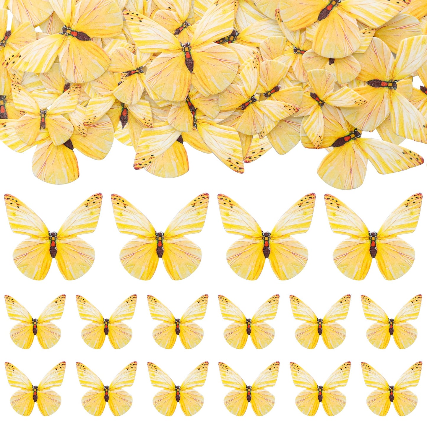 Gyufise 72Pcs Edible Cupcake Toppers - Wafer Paper Butterfly Cupcake Picks For Baby Shower & Kids Birthday Party Cake Supplies -
