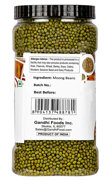 TAJ Premium Indian Moong Dal Whole, Mung Beans, 3.5-Pounds Jar