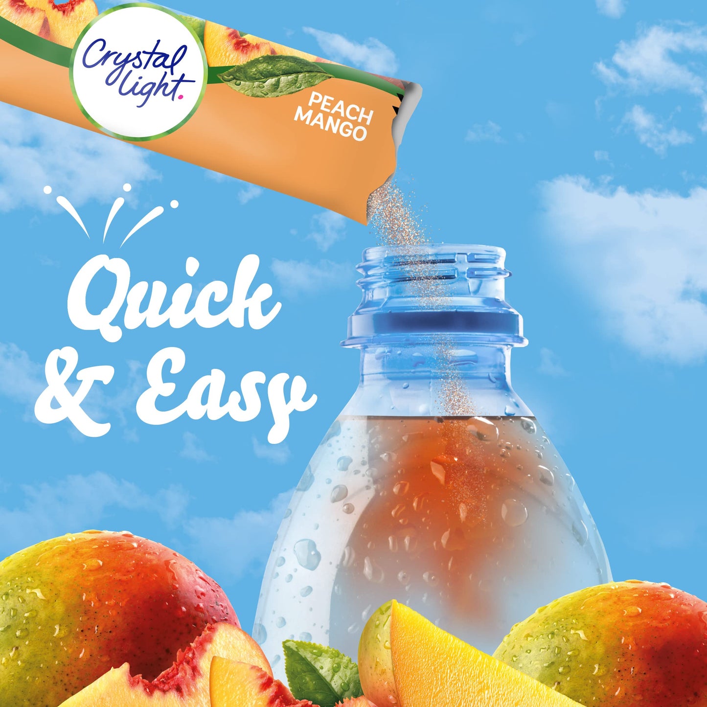 Crystal Light Sugar-Free Peach Mango Drink Mix, 10 On-the-Go Packets, 0.7 Ounce