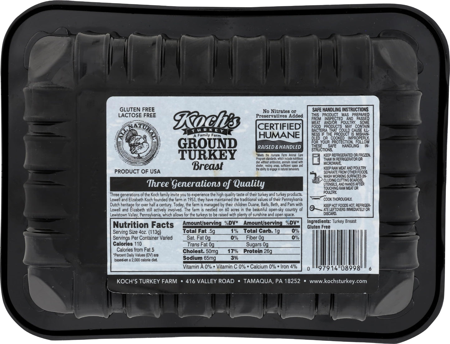 Kochs Turkey Farm, Ground Turkey Breast, 16 oz