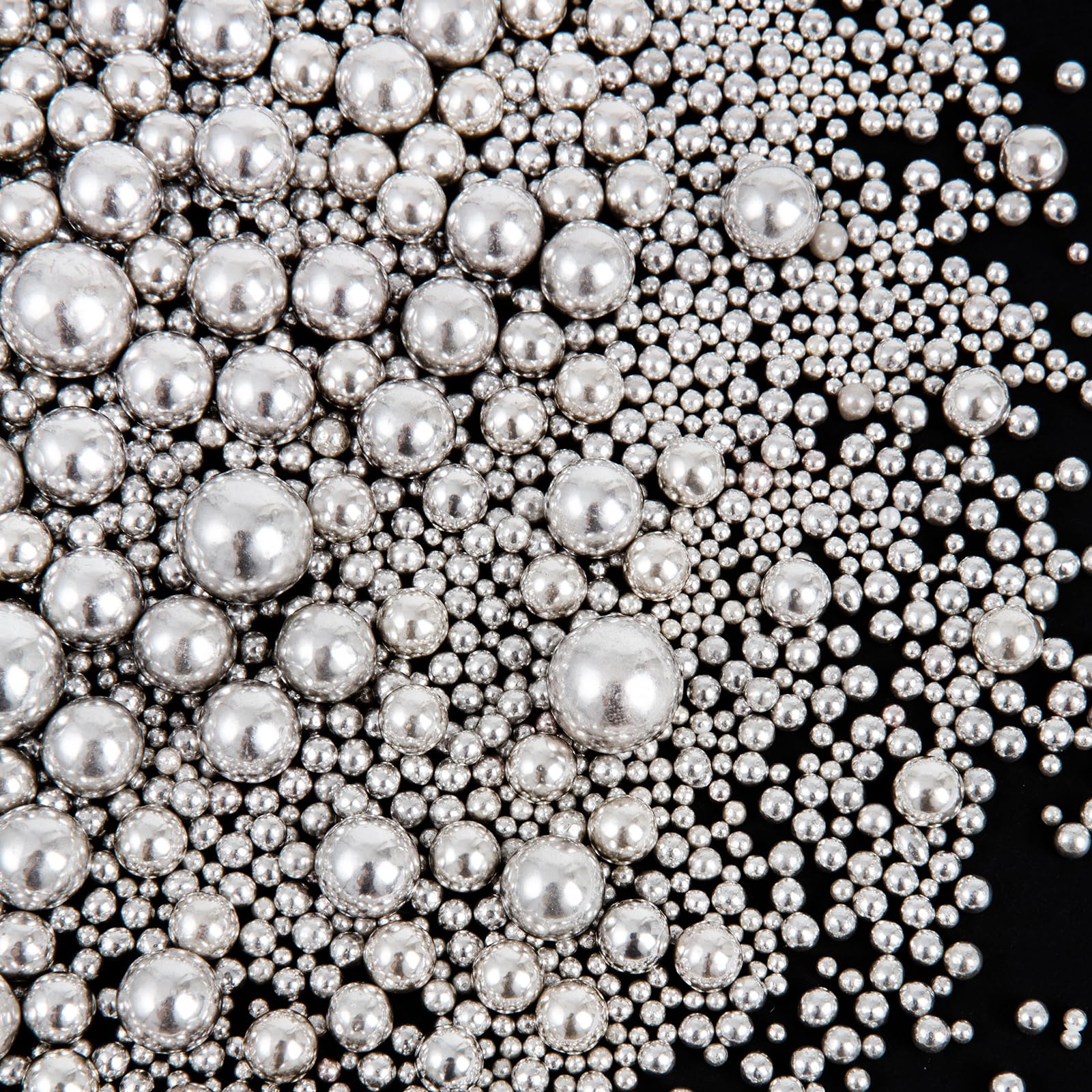 Silver Sprinkles for Cake Decorating, 130g/4.6oz Edible Silver Pearl Sprinkles, Candy Baking Decorations, Ice Cream Toppings and